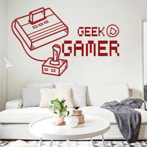 Geek Gamer Art Vinyl Wall Stickers Gaming Bedroom Wallpapers Decor Kids Room Removeable Wall Decal Controller Game Poster Z135