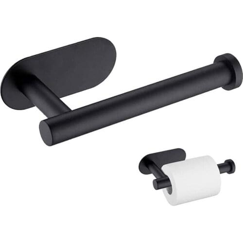 Wall Mounted Roll Holder Chrome Toilet Tissue Paper Towel Stand Bathroom Bar Rack Cabinet Rag Hanging Holder for Home Kitchen