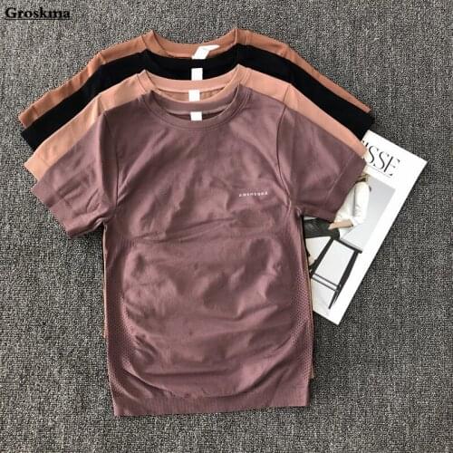 New arrival women yoga t shirt short sleeve breathable quick dry fitness gym sports training tops clothing deportivas mujer