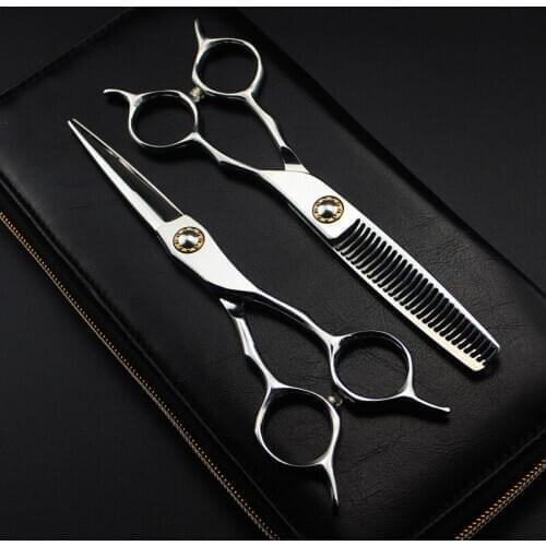 Professional japan 440c 6 '' two-tailed Bearing hair scissors cutting barber makas haircut thinning shears hairdressing scissors