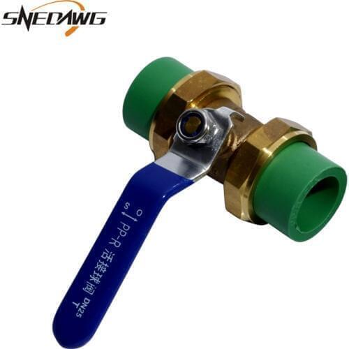 PPR Water Pipe Fitting Union with Brass Valve Plastic Water Supply Pipe Joint Check Valve 20/25/32mm Water Pipe Valve Joint