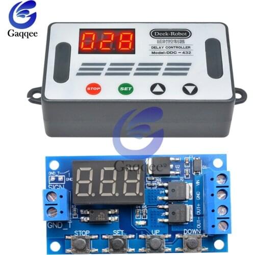 DC 12V-24V Dual MOS LED Digital Time Delay Relay Controller Time Delay Switch Circuit Control Module LED Digital Display Timer