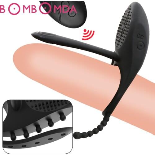 Adult Sex Toys Wireless Remote Penis Ring Vibrator Male Delay Ejaculation Clitoris Stimulator Cock Ring Couple Sex Porducts shop