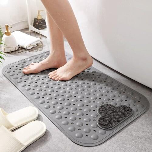 Modern TPE Non-slip Bathroom Shower Mat Bathtub Bath Mat Star Hotel Toilet Floor Mat Massage Pad with Suction Cup Drainage Hole