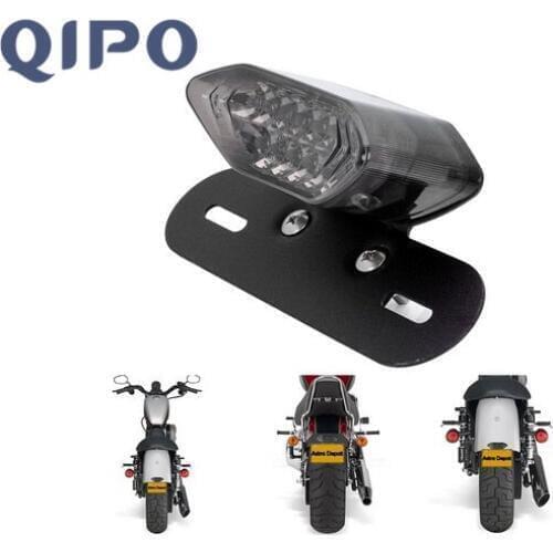 QIPO Motorcycle Lens LED Lights Integrated Tail Brake Stop Running License Lamp Bulb Motorcycle Tail Turn Signal