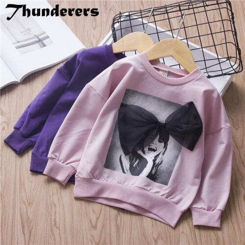 Thunderers Kids Girl Shirt Printed Modern Children T-shirt Little Girl Cotton Tops Blouses Infant Baby Girl Clothes 3T-7T