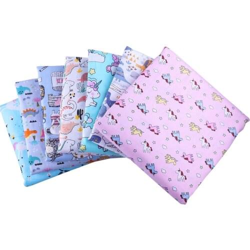 50*140CM unicorn pattern100 percent cotton fabric for Tissue Kids Bedding home textile Textile for Sewing Doll Dress