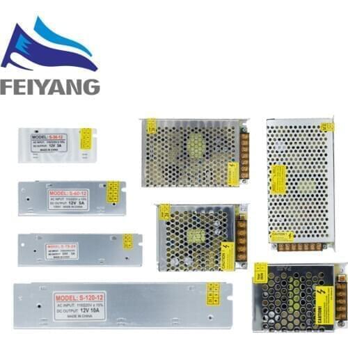Lighting Transformer AC110V-220V to DC 12V 24V Power Supply Adapter 3A 5A 10A LED Strip Switch Driver