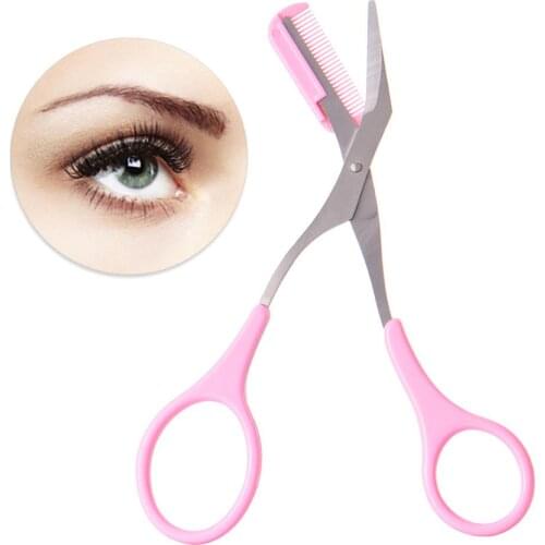 Eyebrow Trimmer Scissor With Comb Fashionable Eyebrow Scissors Eyebrow Grooming Shaping Tweezers Makeup Cosmetics Accessories
