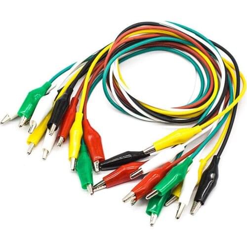 10pcs/lot Color Jumper Wire Alligator Clips Clip Double-ended DIY Test Leads Alligator 50CM width 2.5mm Probe Meter Boot kit