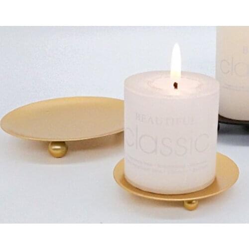 Nordic Iron Candle Holders Pillar Metal Plate For Wedding Party Festival Candelabra Art Gift Home Decor Art Crafts Candlestick