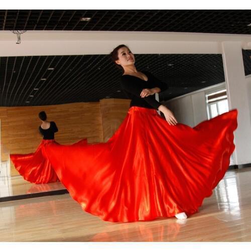 Belly Dance Costumes Long Dance Adult Women Skirt Lady Red Ding Skirt Bellydance Big Swing Skirt Performance Gypsy Dancewear