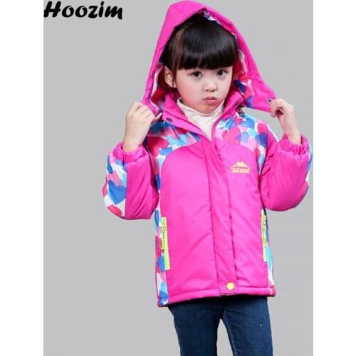 Winter Fleece Jacket For Girls 2 Years Pink Sport Thick Warm Detachable Cap Coat Children Pretty Autumn Outdoor Kids Outerwear
