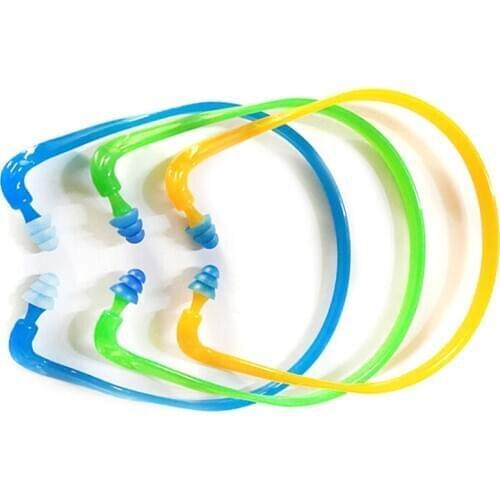 1Pcs Noise Reduction Earplugs Swim Reusable Hearing Protection Earmuff Silicone Corded Ear Plugs Ears Protector Color Randomly