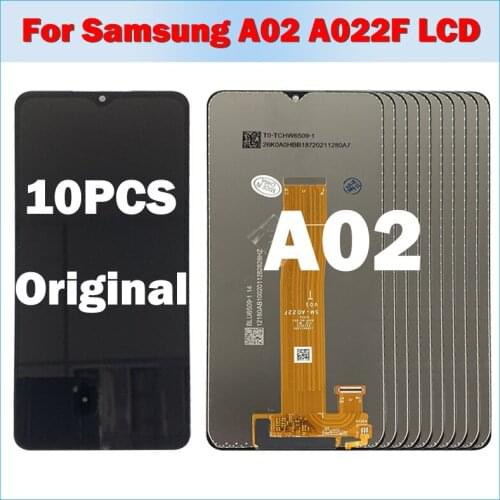 10PCS NEW Original For Samsung Galaxy A02 A022F A022 SM-A022F Digitizer Assembly Touch Screen Display LCD Screen Replacement