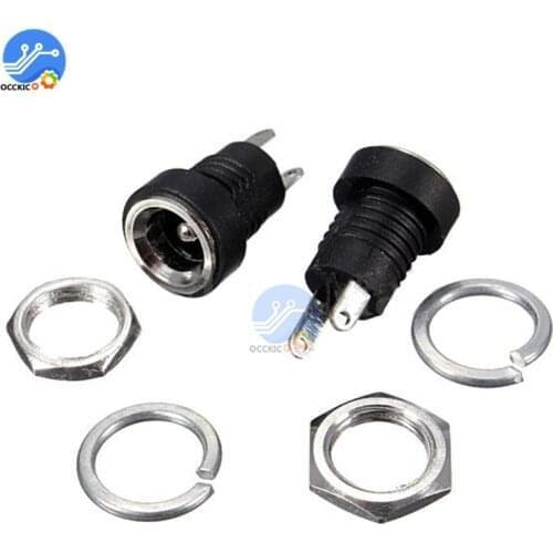 100Pcs 3A 12V For DC Power Supply Jack Socket Female Panel Mount Electrical Socket Connector 5.5 x 2.1mm Terminal Types 5.5*2.1