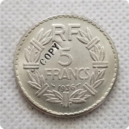 1936,1937,939 France 5 Francs nickel Coin COPY commemorative coins-replica coins medal coins collectibles