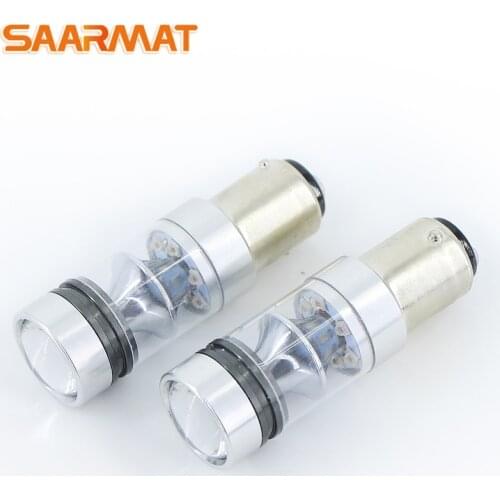 2pcs BAZ15D P21/4W High Power with 15smd Sharp Chips For Brake Lights Backup Tail Stop Lights bulbs 12V 75W White 6000k Red