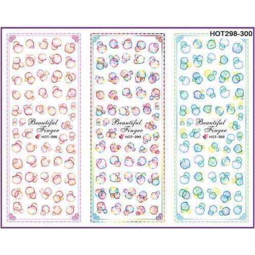 3PCS/LOT HOT SERIAL FULL PAGE HALLOWEEN BUBBLE CARTOON NAIL TATTOOS STICKER WATER DECAL NAIL ART HOT292-309