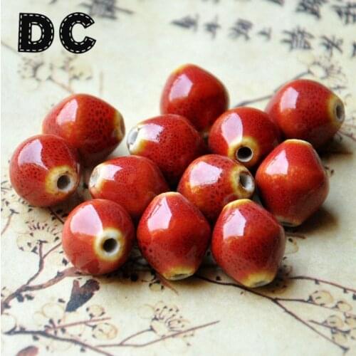 30pcs Mixed Colors 15mmx13mm Ceramic Beads Handmade Diy Loose Beads Porcelain Beads for Jewelry Making