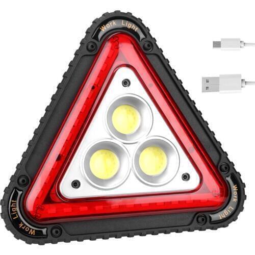 3COB Working Light Traffic Warning Light USB Rechargeable Triangle Multi-Functional Outdoor Camping Tent Light