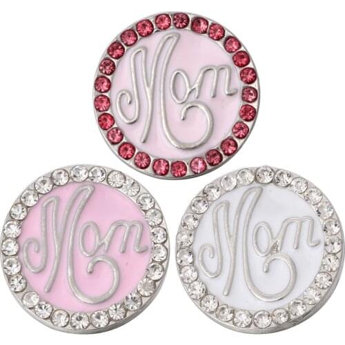 5pcs/lot New Snaps Jewelry High Quality Love Heart Mom Nana 18mm Metal Snap Buttons DIY Charms Button Jewerly