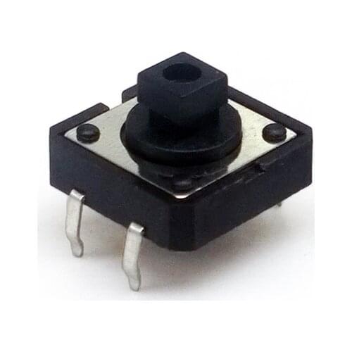 50pcs 100pcs12*12*7.3mm Square Head DIP 4PIN 12V 0.5A Push Button Switch Tactile Direct Plug-in Self-Reset Interruptor