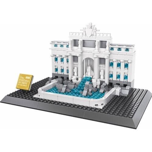 667 Pcs WANGE Architecture Fontana di Trevi Building Blocks Sets Bricks Classic City Skyline Model Kids Gift Toys