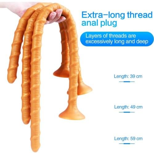 39/49/59cm Super Long Butt Plug Soft Silicone Anus Masturbator Anal Plug In-depth Anal Anus Diator Prostate Massager Sex Toy