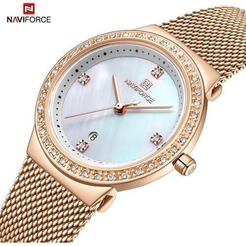 NAVIFORCE luxury brand womens watch Simple quartz woman waterproof wristwatch womens fashion Casual watch