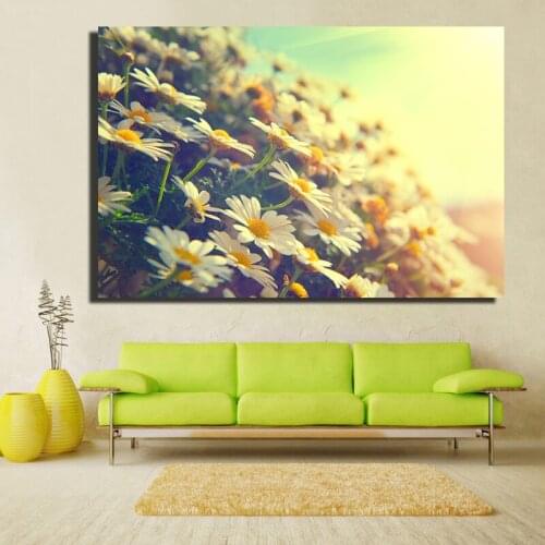 HD Print Sunflowers Canvas Wall Posters Large Size Beautiful Spring Scenery Canvas Art Painting For Living Room Kids Room Decor