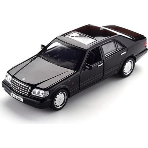 1:32 Boy Alloy Toy Car Mercedes-1993 SW140 Sound And Light Pull Back Model Full Body Metal Die-cast Model Toys For Boys