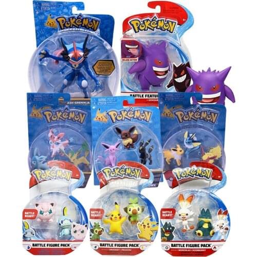 Pokemon Toy Greninja Ash Ketchum Eevee Battle Figure Pack 15cm PVC Action Moveable Collectible Model for Kids Gifts