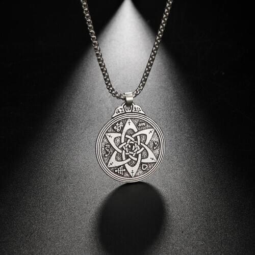 Likgreat Vintage Talisman For Poets Writers And Actors Pentacle Pendant Hermetic Silver Color Charm Jewelry Box Chain Necklace