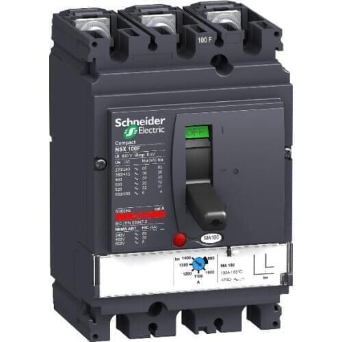 LV516451 Circuit breaker EasyPact CVS250N, 50 kA at 415 VAC, 150 A rating thermal magnetic TM-D trip unit, 3P 3d