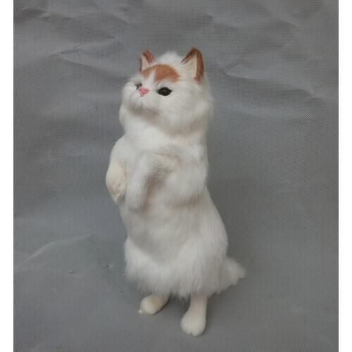 Cute simulation cat toy polyethylene & furs yellow head standing cat model gift about 16x9x27cm 1197