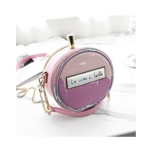 Fashion Round Perfume Bottle Shape Ladies Pu Leather Casual Handbag Chain Purse Shoulder Bag for Women Crossbody Bag Female Bag