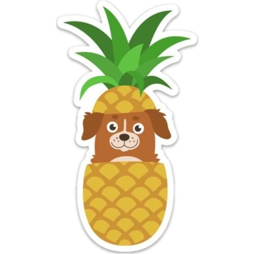 Pineapple Dog Sticker Decal 4" x 3" Vinyl for Laptop Phone Waterbottle Kawaii Cute Dog Gift Aloha Hawaii 15*20cm