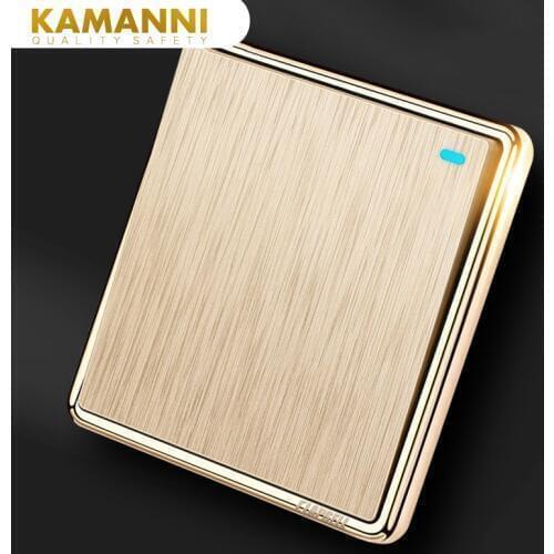 KAMANNI 1 2 3 4gang 1 Way Luxury Crystal Glass Panel Light Switch on / Off Wall Switch Interruptor 10A Push Button Switch 250V