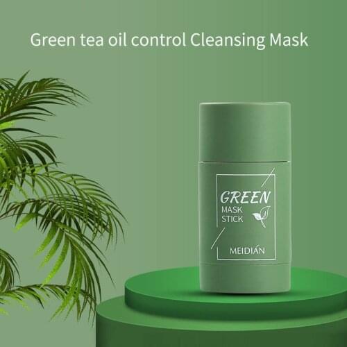 New Green Tea Face Purifying Solid Stick Mask Oil Control Anti-Acne Moisturizing Shrink Pores Cleansing Face Mask TSLM1