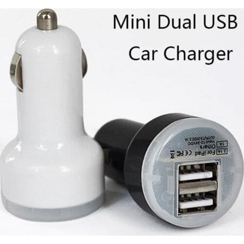 New 2019 2pcs Car Charger Adapter Nipple Fat Style Dual USB Led 2 Port 2.1A 1A For IPhone Samsung Galaxy S4 S3 S5 HTC