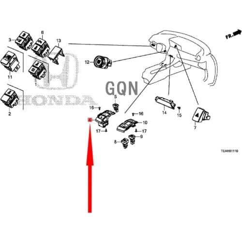 Switch assembly 2020-Hon daC IV IC front left door power window button lifter switch parking brake control device assembly