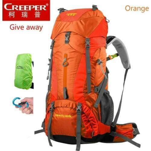 Creeper free shipping professional waterproof rucksack Internal frame climbing camping hiking backpack mountaineering bag 60+5L