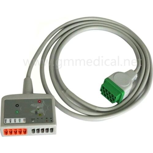 Compatible With GE Eagle, Solar,Dash ,Tram OEM 416035-001 Multi-Link 12-Lead ECG Standard Cable AHA 12 ft ECG Cable