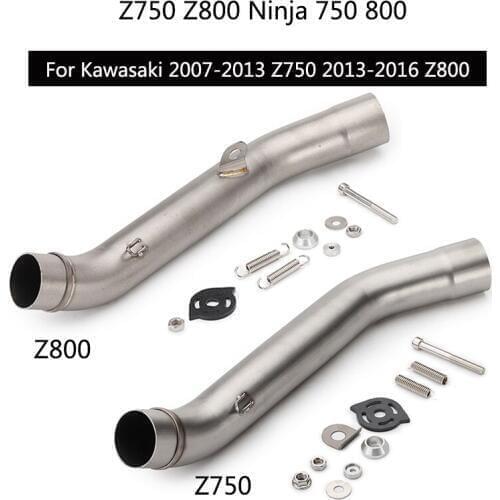 Mid Pipe ) For Kawasaki Z750 Z800 Exhaust Pipe Motorcycle Middle Link Pipe Stainless Steel Slip On 51 mm Muffler Rear Escape