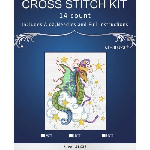 Magic little dragon chinese Stitch,DIY 14CT similar DMC Cross Stitch,Sets For Embroidery Kits Counted Cross-Stitching
