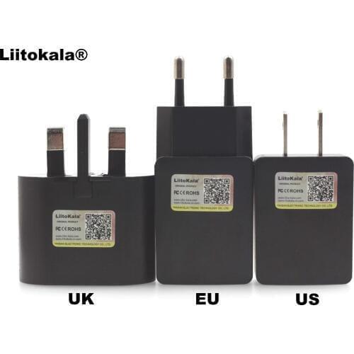 Liitokala 1A 2A USB Portable Plug EU / US / UK Plug Lii100 Lii202 Lii402 Charger Universal Plug