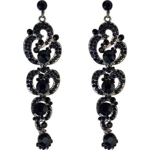 2019 Hot Sale Big Crystal Long Drop Earring Elegant Trendy Rhinestone Wedding Earrings For Bridal Women Pendientes Bijou Jewelry