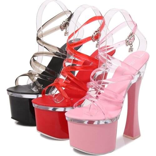 Womens shoes Sexy PU Chunky Heel Platform Sandals High Heels Party Shoes US size 4-10.5 No.10367-4