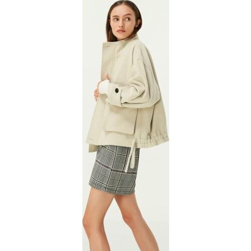 Women Winter Coats Short Coats Cashmere Wool Collar Coat Kuruvaz Autumn Winter Fashion Clothing from Turkey